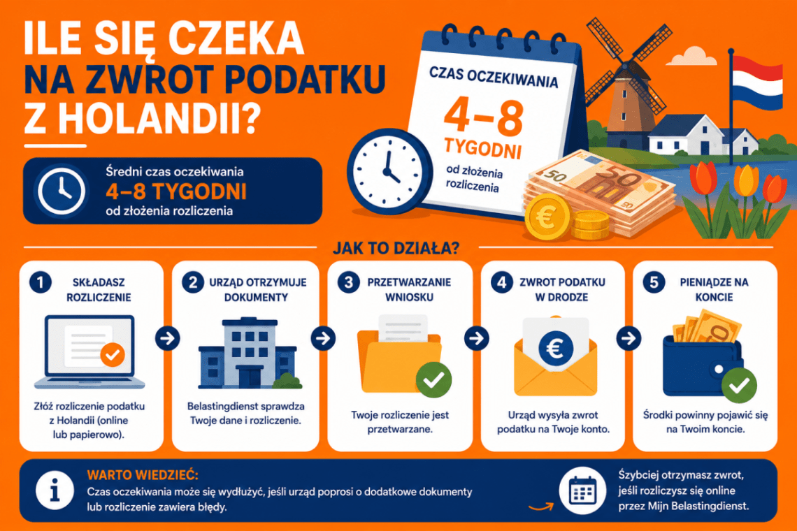 Ile się czeka na zwrot podatku z Holandii?