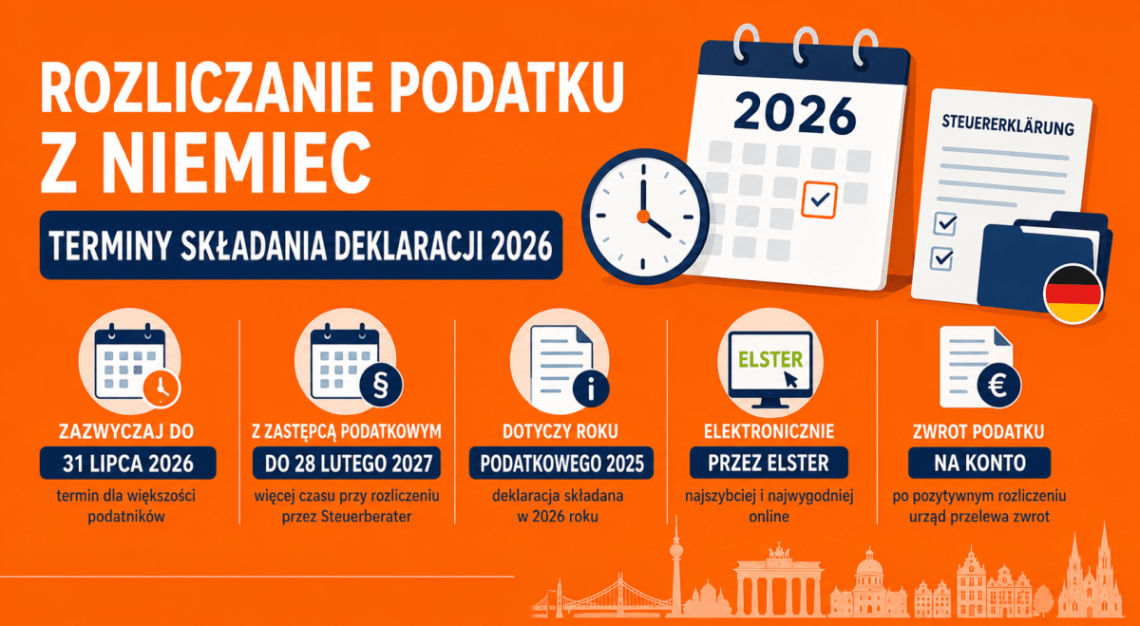 Rozliczanie podatku z Niemiec – terminy składania deklaracji 2026